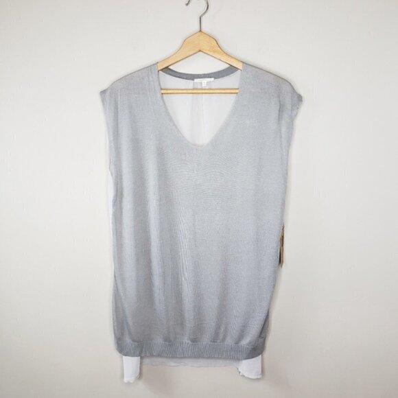 NWT Mystree | Mixed Media Top with Sheer Back - Picture 1 of 4